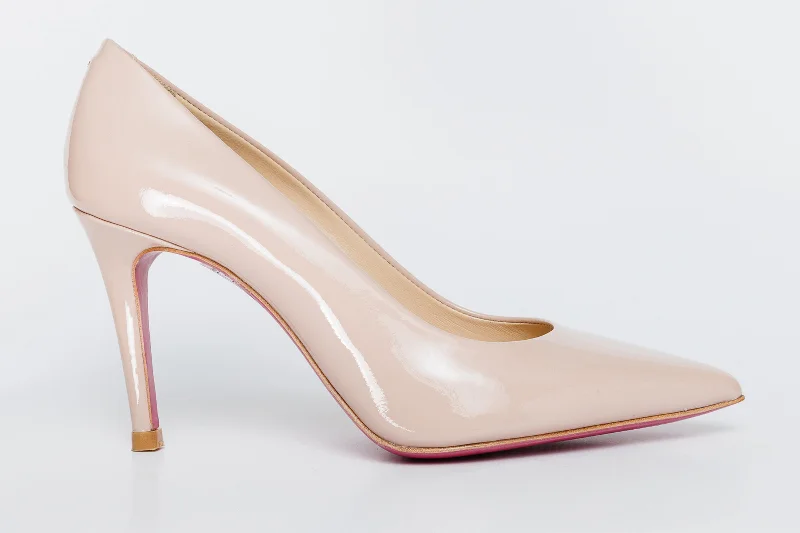 The Ege Cream Leather Pump Fuchsia Sole Women Shoe