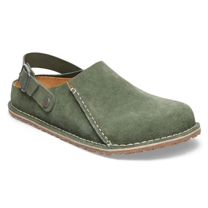 Birkenstock Women's Lutry Premium Suede Leather Clog in Thyme Green